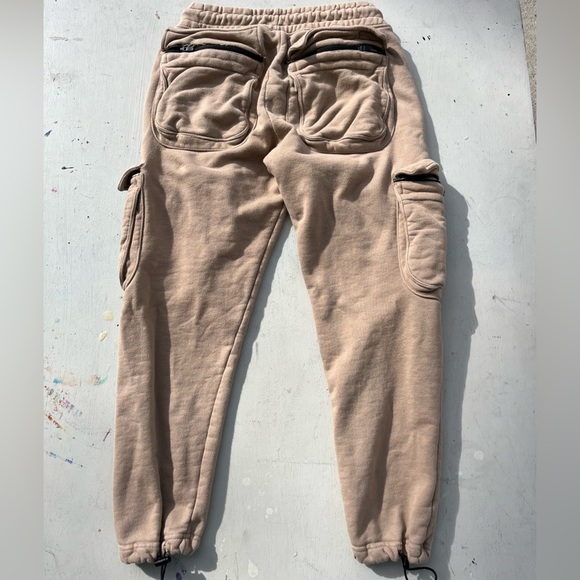 Men's YoungLA Joggers Beige Cargo Solid S City Street Gym Casual Athleisure - Picture 10 of 12